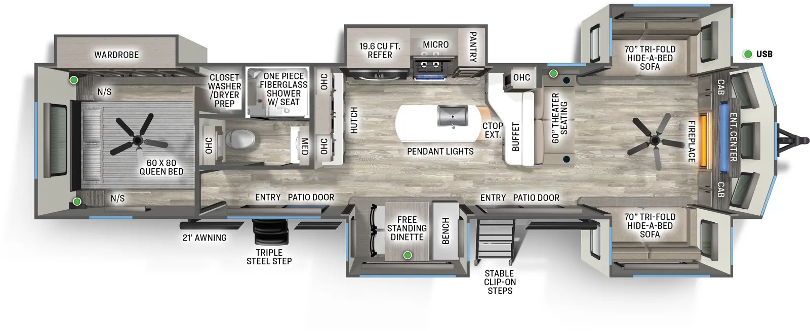 Sandpiper Destination 420FL Floorplan